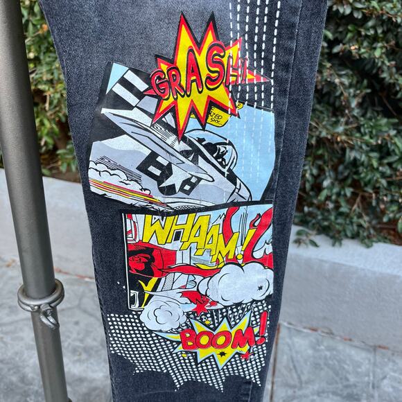 Spark Men’s Comic Black Jeans  38 x 32 - Picture 3 of 9